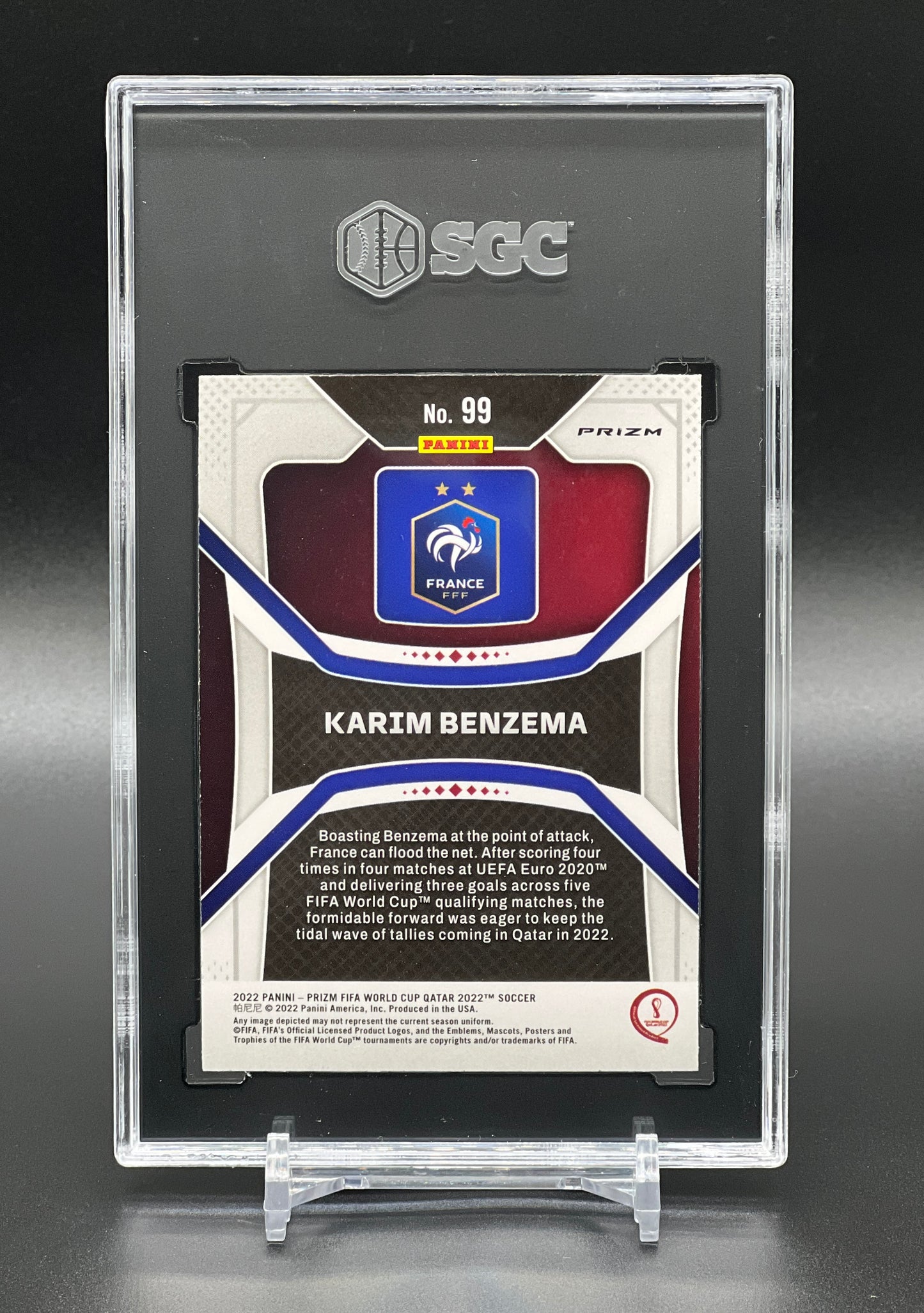 Panini Prizm World Cup 2022 Karim Benzema Zebra SP SGC 10 Gem Mint