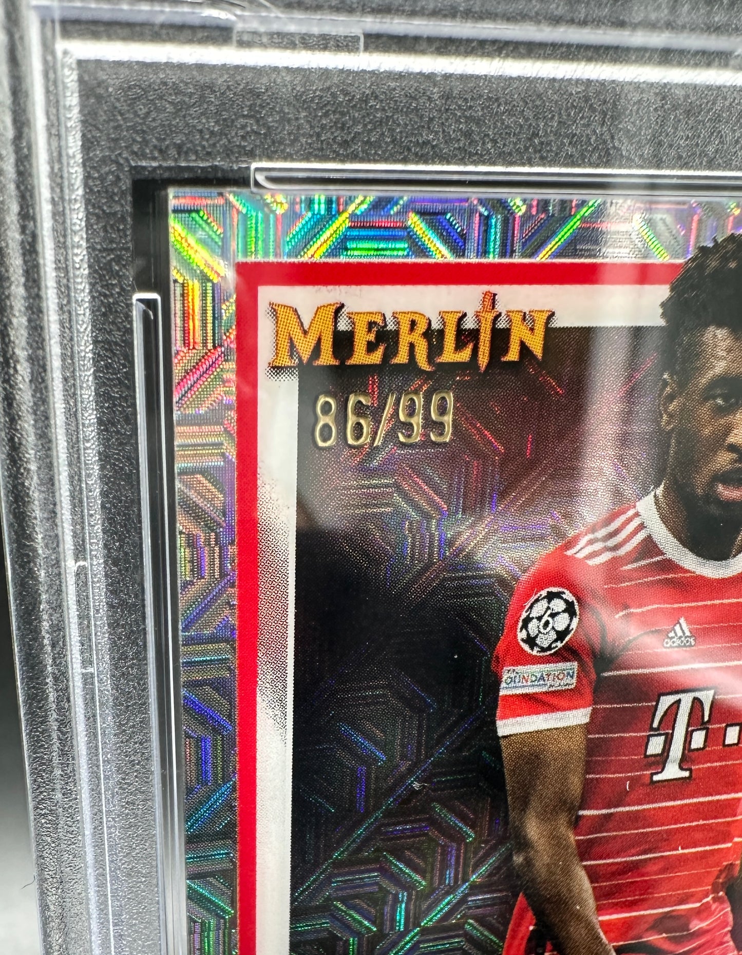 Topps Merlin Chrome UCC 2022-23 Kingsley Coman Auto /99 Mojo PSA 10 Gem Mint