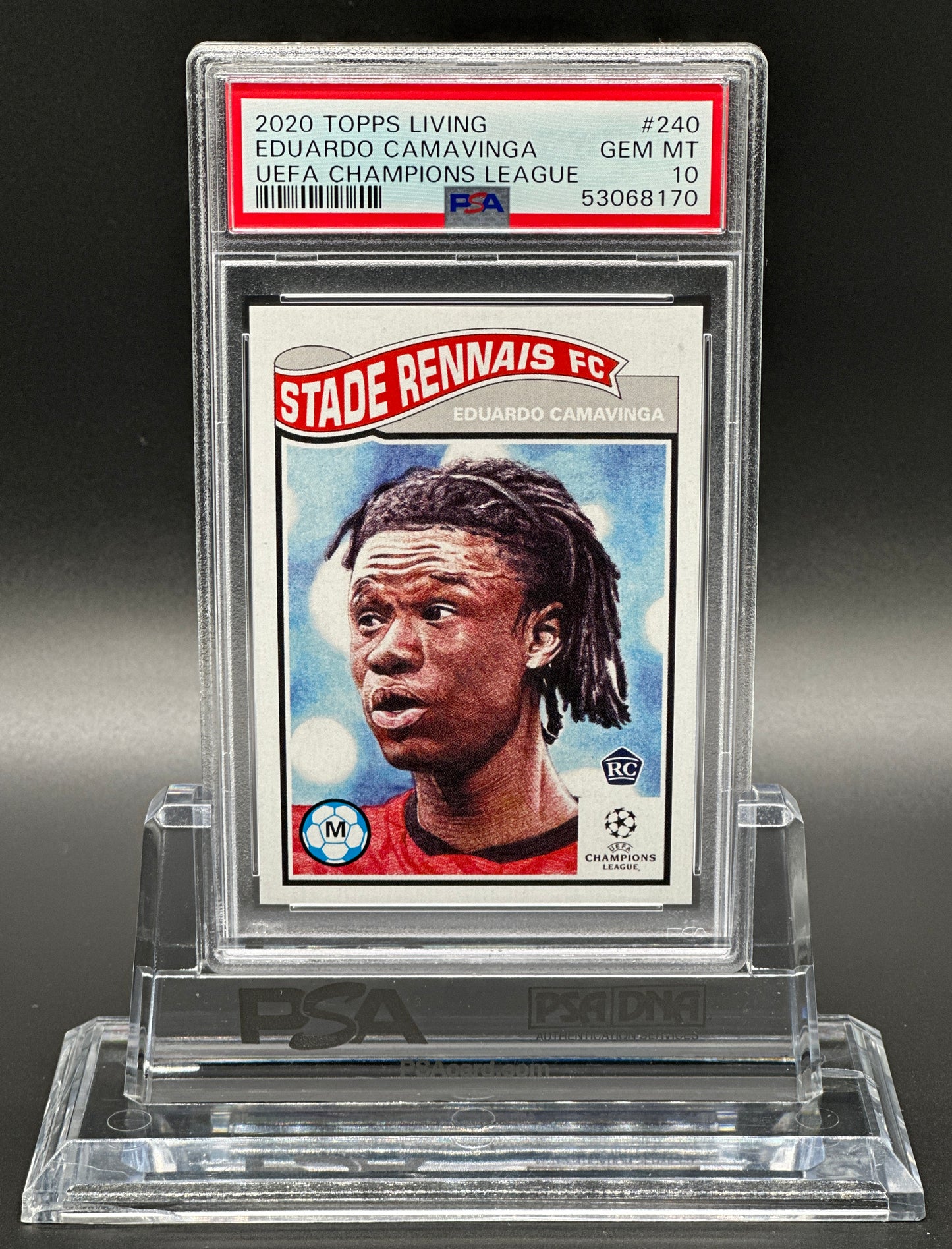 Topps Living UCL 2020-21 Eduardo Camavinga Rookie PSA 10 Gem Mint Champions League