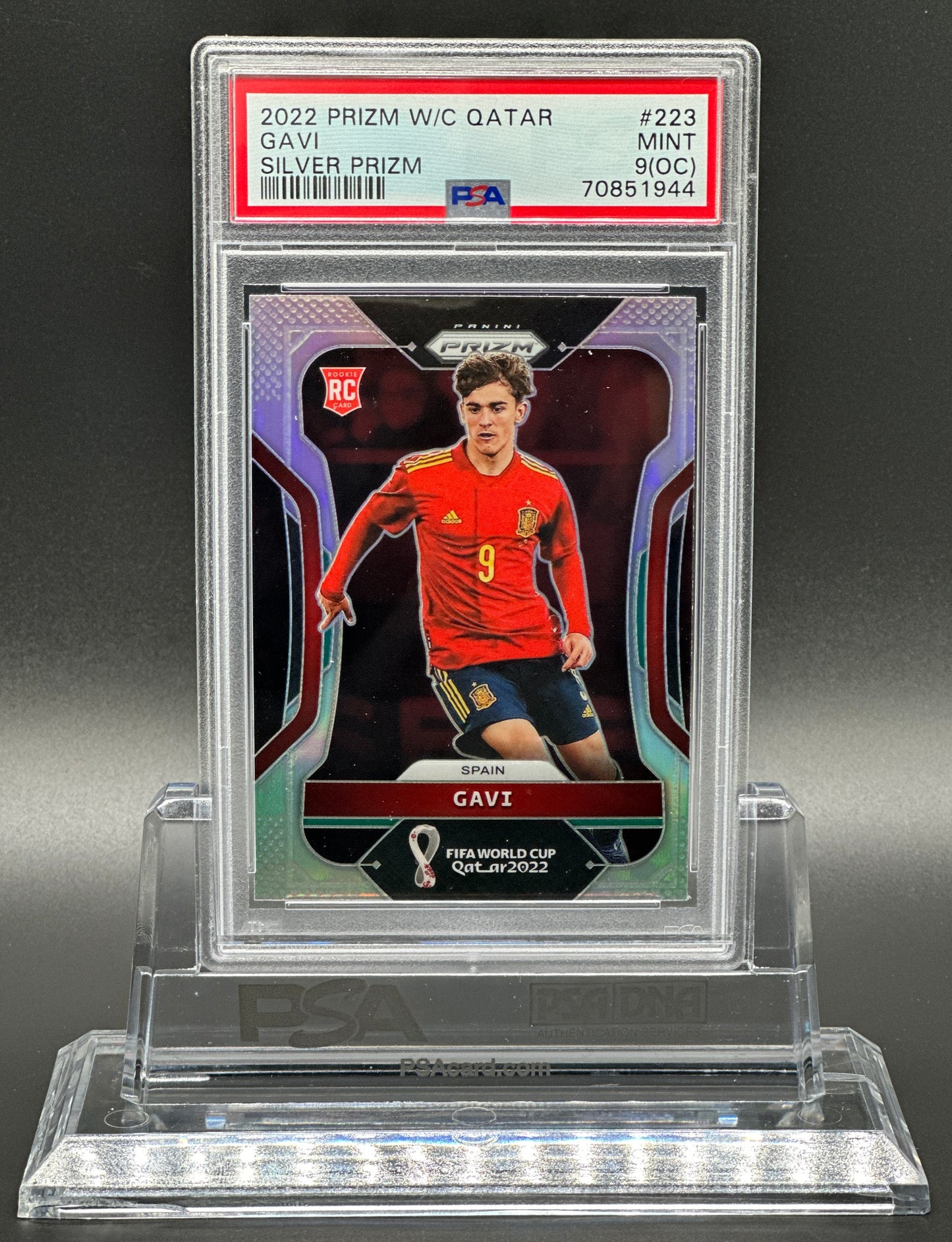 Panini Prizm World Cup 2022 Gavi Rookie Silver Prizm PSA 9 (OC) Off-Center Error