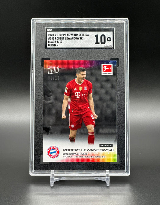 Topps Now Bundesliga 2020-21 Robert Lewandowski /10 Black SGC 10 Gem Mint Deutsche Version