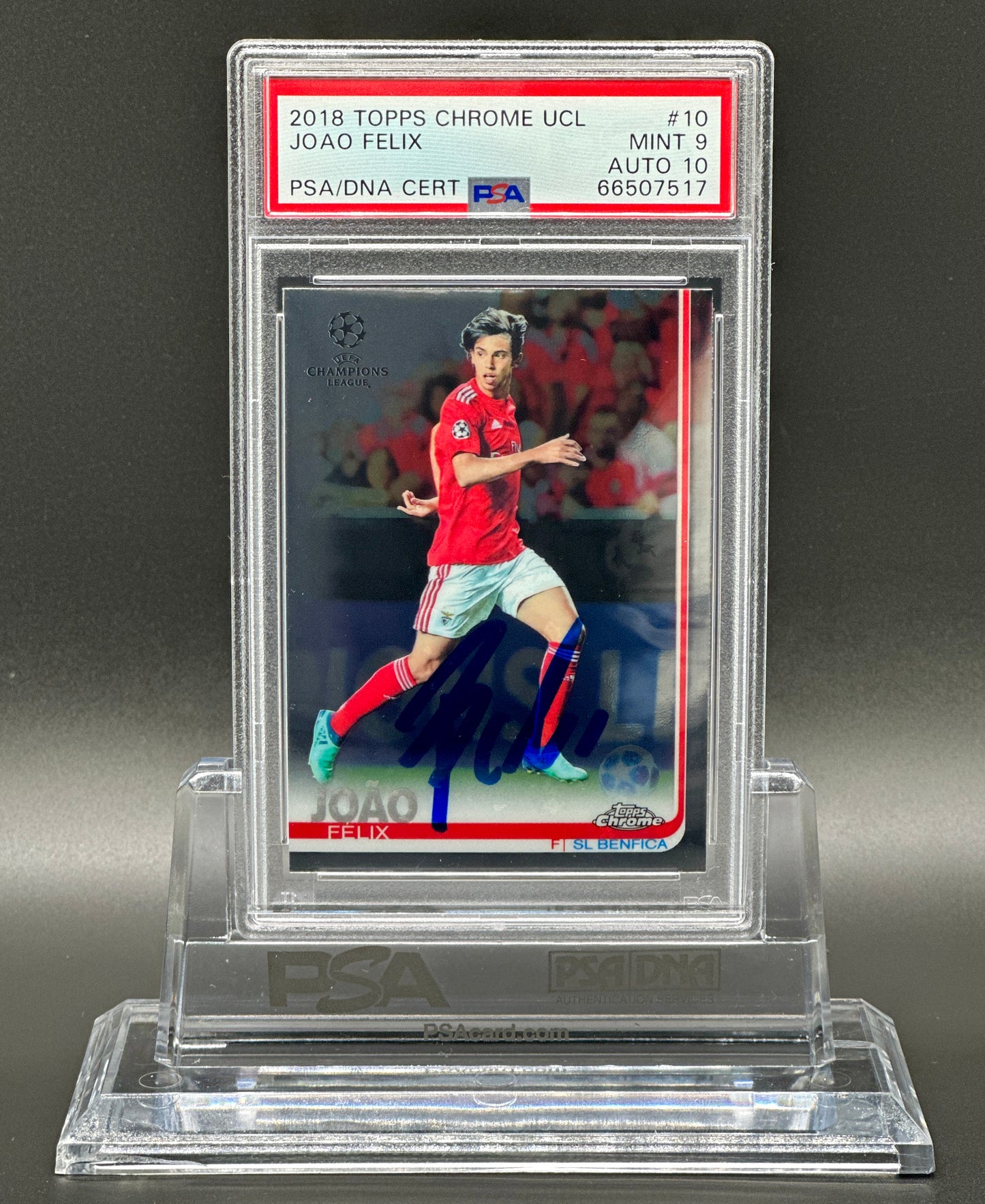 Topps Chrome UCL 2018-19 Joao Felix Rookie On Card Auto PSA 9 Mint Auto 10