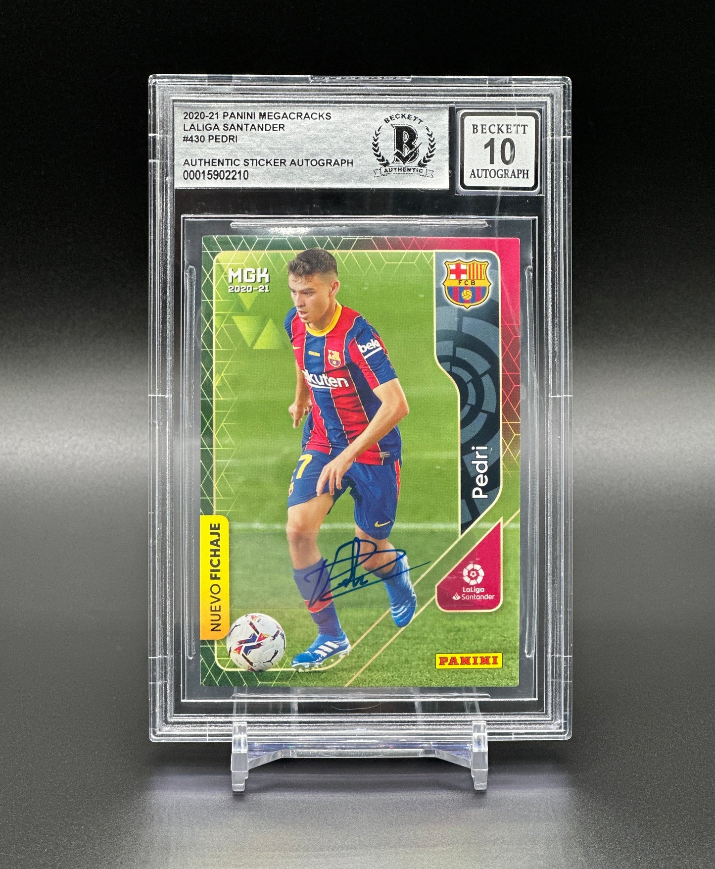 Panini La Liga Megacracks 2020-21 Pedri Rookie Auto Sticker BGS 10 Authentic