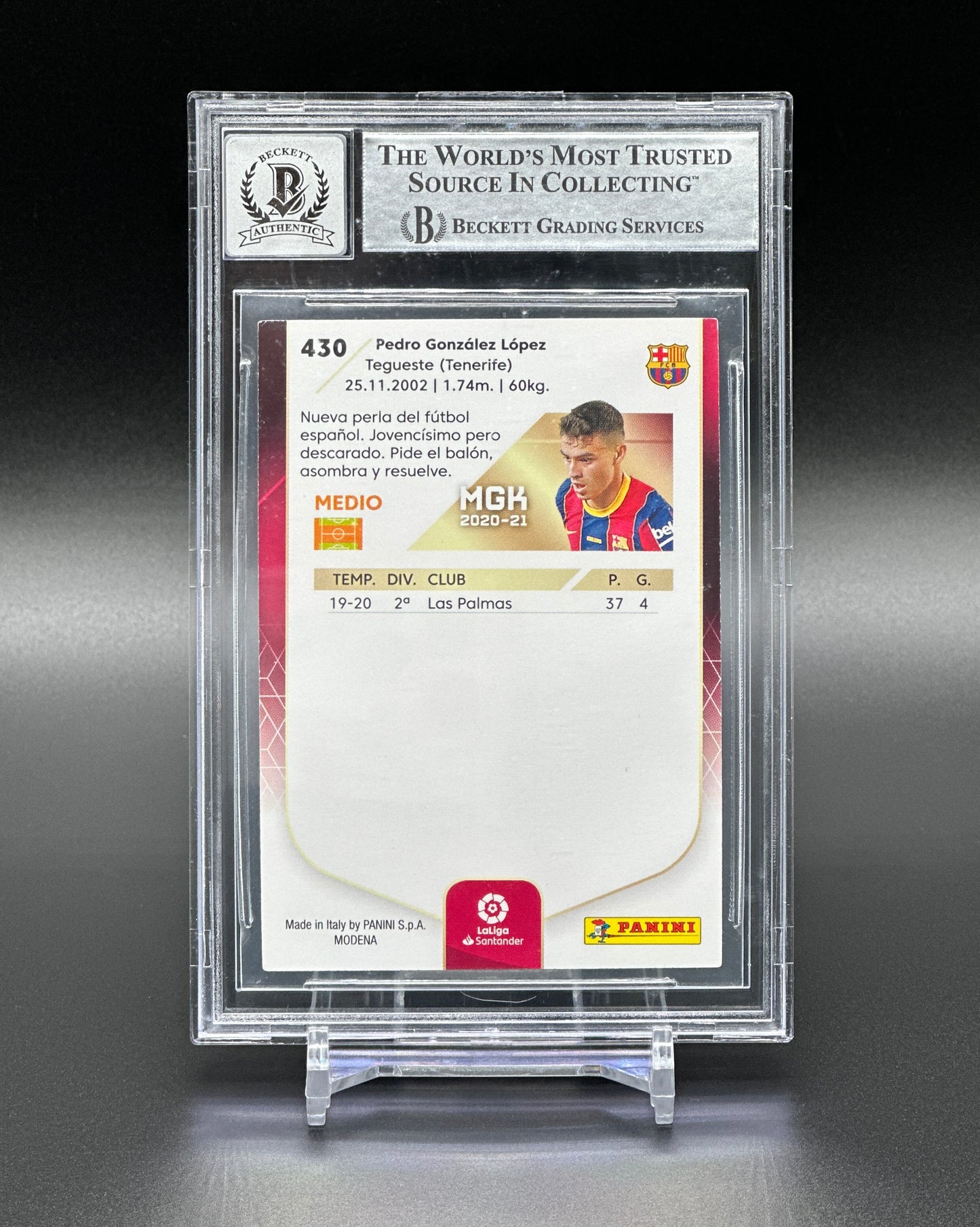 Panini La Liga Megacracks 2020-21 Pedri Rookie Auto Sticker BGS 10 Authentic