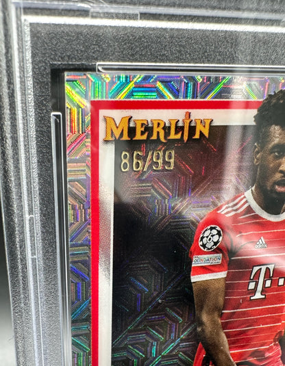 Topps Merlin Chrome UCC 2022-23 Kingsley Coman Auto /99 Mojo PSA 10 Gem Mint