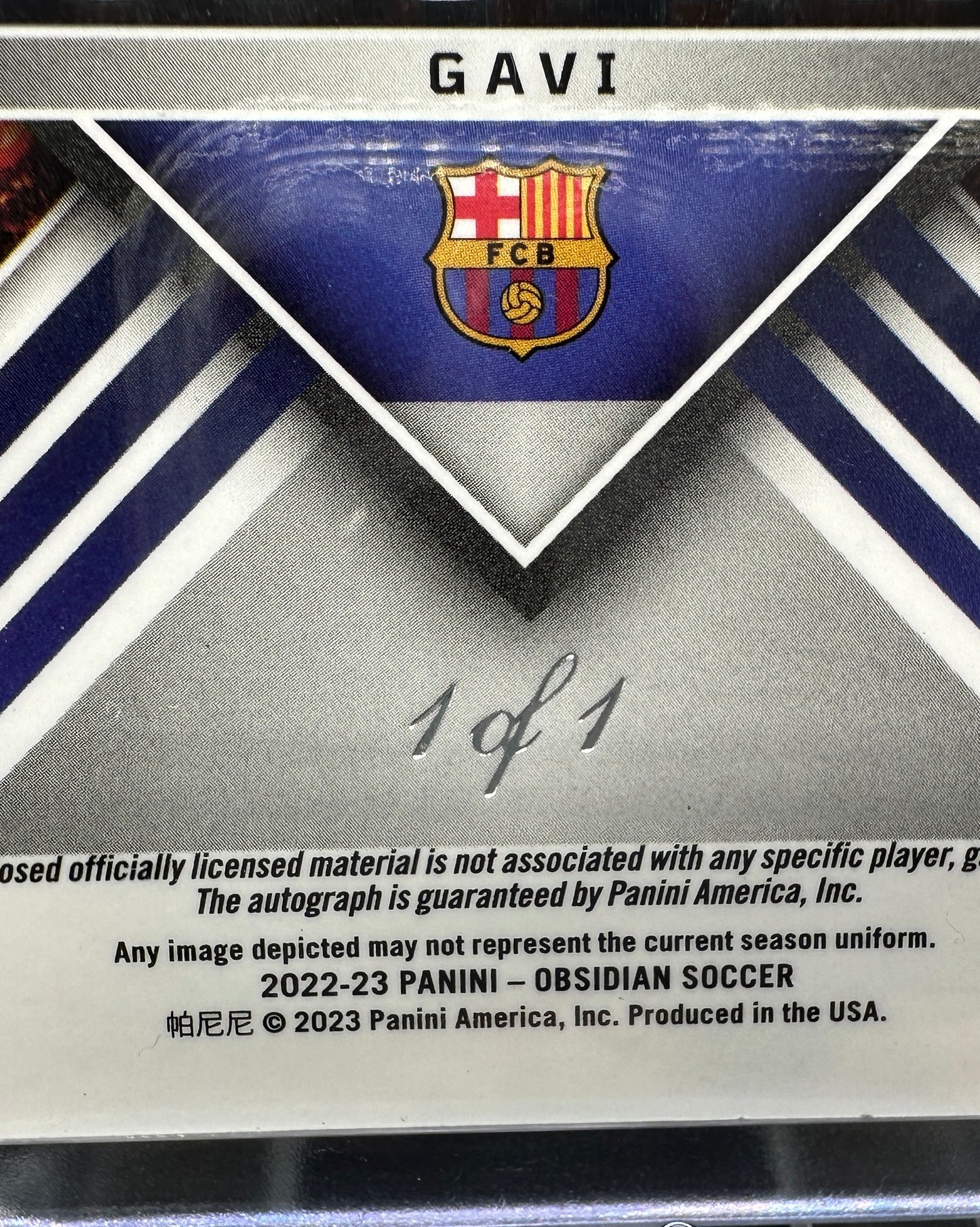 Panini Obsidian 2022-23 Gavi Auto Patch 1/1 Volcanic 1 of 1 FC Barcelona