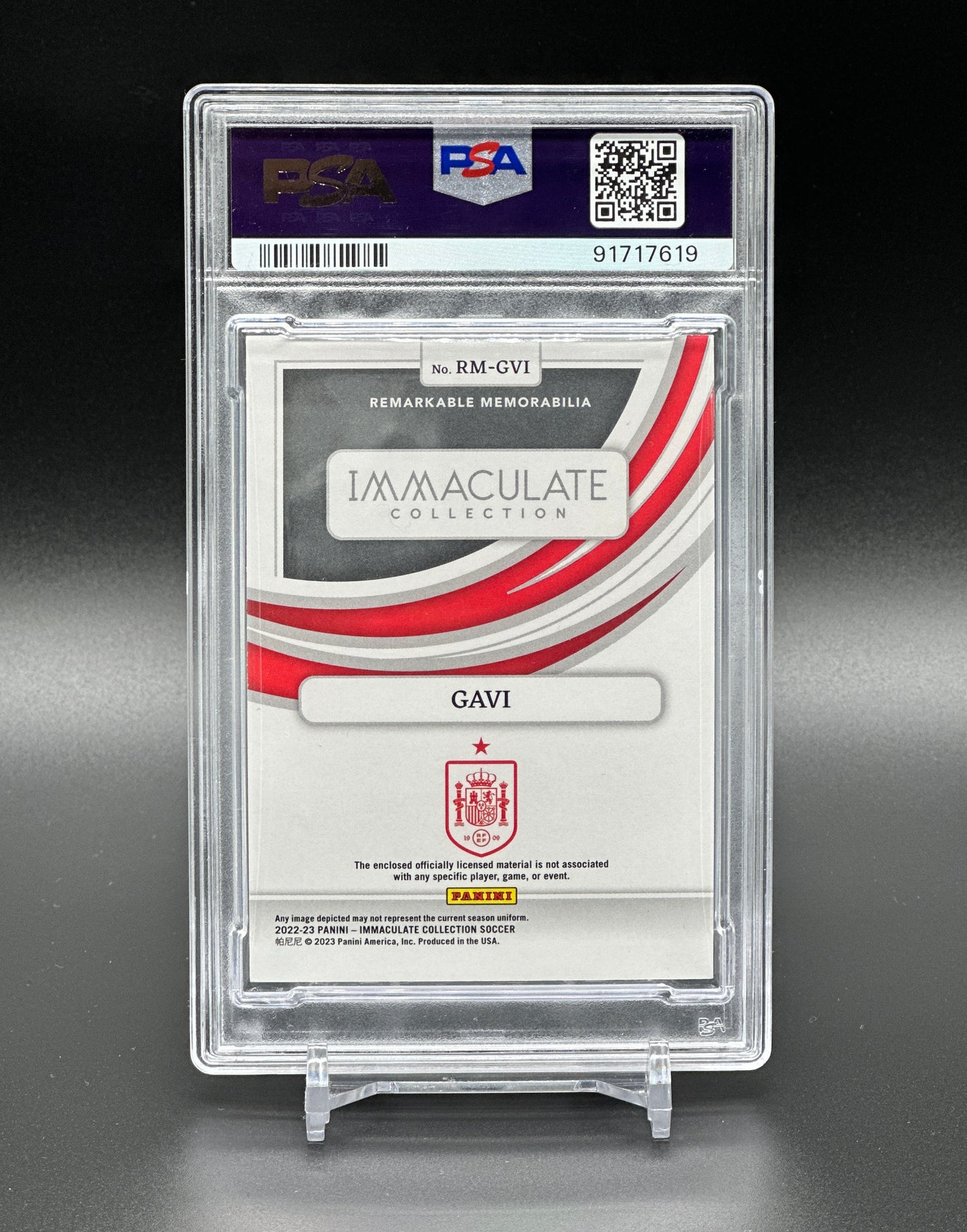 Panini Immaculate 2022-23 Gavi Patch /8 Ruby Remarkable Memorabilia PSA