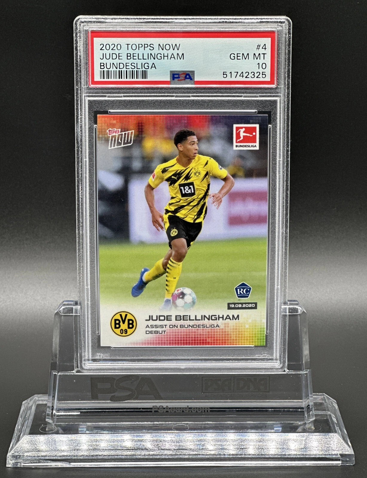 Topps Jude Bellingham Rookie PSA 10 Gem Mint Topps Now 2020-21 Bundesliga Debut
